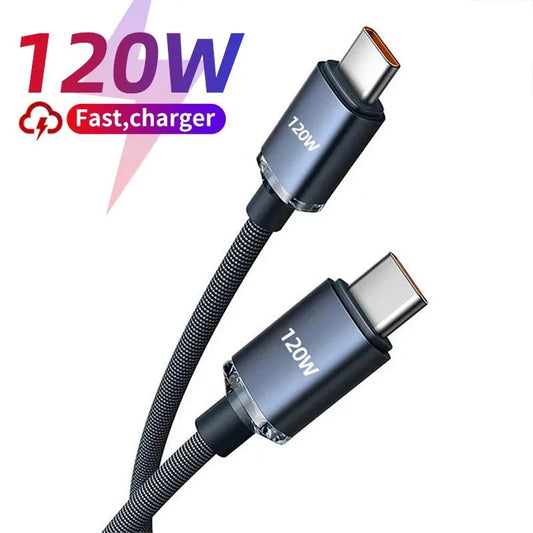 120W 7A Type C to Type C Cable For Iphone 15 Fast Charge - 
