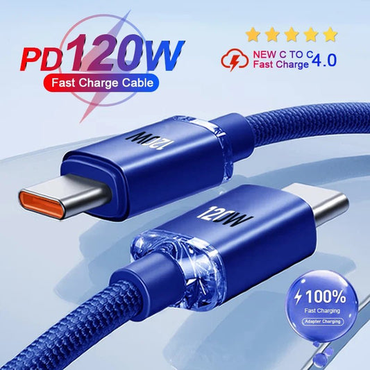 120W Type C To Type C Cable For iPhone 15 Pro Max - 