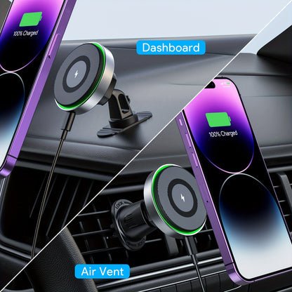 15W Magnetic Wireless Car Charger Phone Holder