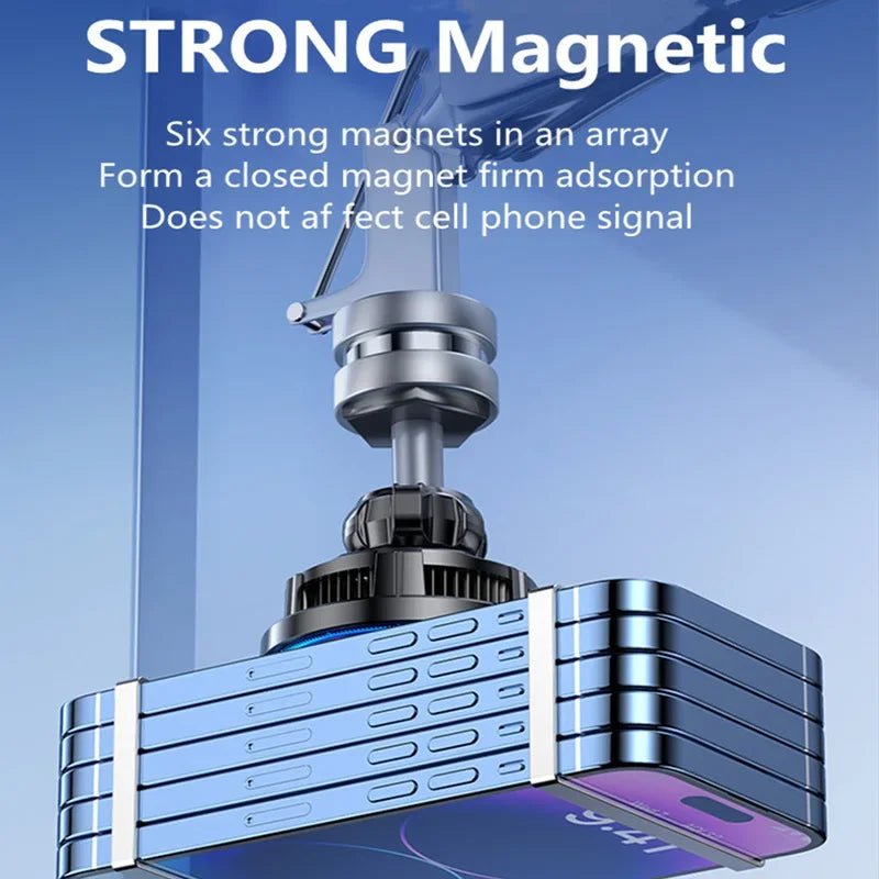 15W Ice Cooling Magnetic Wireless Car Charger For iPhone 16 15 14 13 12 Pro Max MacSafe Car Phone Holder - 