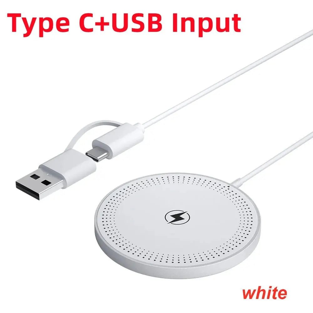 30W Magnetic Wireless Charger Pad Fast Charging Stand for iPhone 15 14 13 12 Pro Airpods PD Macsafe Dock Station - 