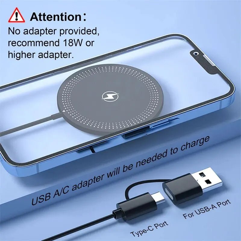30W Magnetic Wireless Charger Pad Fast Charging Stand for iPhone 15 14 13 12 Pro Airpods PD Macsafe Dock Station - 