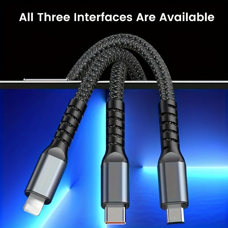 2pcs 3-in-1 Fast Charging Cable Bundle