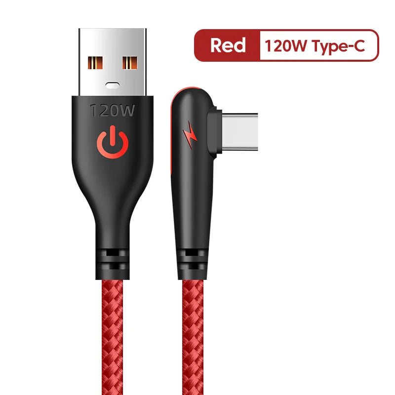 90 Degree Elbow Type C USB Fast Charging Cable for Huawei Mate 60 50 40 P60 P50 Honor Xiaomi Redmi POCO - 