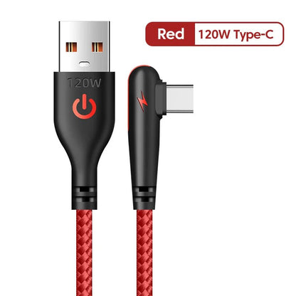 90 Degree Elbow Type C USB Fast Charging Cable for Huawei Mate 60 50 40 P60 P50 Honor Xiaomi Redmi POCO - 