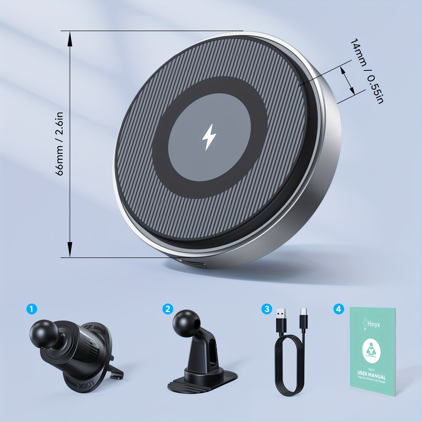 15W Magnetic Wireless Car Charger Phone Holder