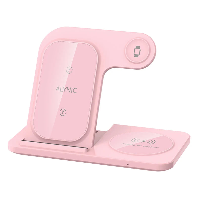 30W LED Fast Wireless Charger Stand 3 In 1 Foldable Charging Dock For iPhone 11 To 15 Apple Watch AirPods Pro