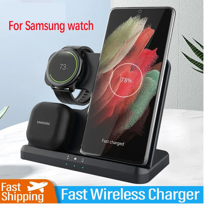 3 in 1 Qi Wireless Charger Stand Fast Charging Dock Station