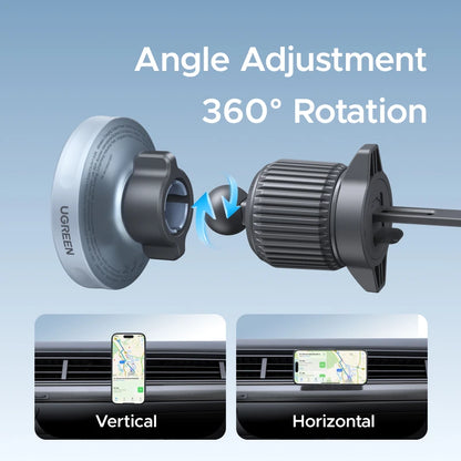 UGREEN Qi2 Magnetic Car Phone Holder Wireless Charger Stand 25W 15W For iPhone 17 16 15 Pro Max MagSafe