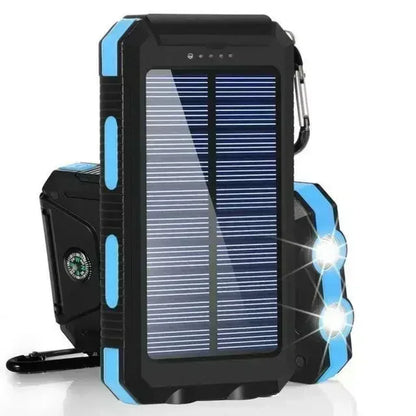 Solar Power Bank Waterproof Large Capacity External Battery Fast Charging With SOS For IPhone Samsung Xiaomi
