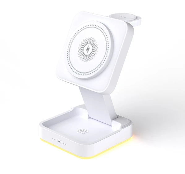 30W 3 In 1 Foldable Magnetic Wireless Fast Charging Station For iPhone 15 14 13 12 Apple Watch 8 7 6 AirPods Pro