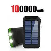 VIVO 200000mAh Waterproof Outdoor Solar Power Bank With Dual USB Charger For Camping And Travel