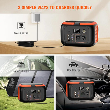 SinKeu Portable Power Station 600W 300W 200W 120W With 110V AC Outlets Solar Generator For Camping RV Home