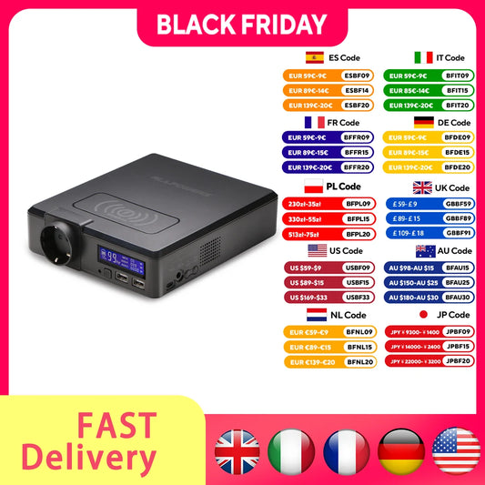 ALLPOWERS Solar Power Bank 154Wh 41600mAh Portable Power Station 200W Emergency Backup Generator