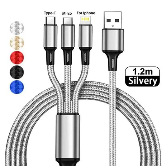 3 In 1 USB Fast Charging Cable Type C