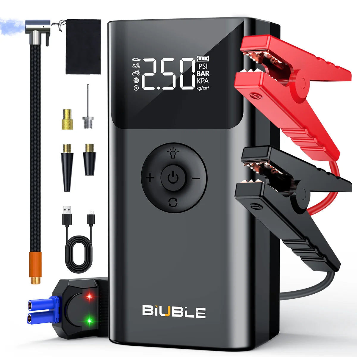 8000A Booster Battery 26800mAh Jump Starter (up to All Petrol, Diesel Engine 10.0L), with USB Charging Port, LED Light