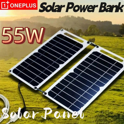 OnePlus 5V 35W SunPower Portable Solar Panel With USB Charger For Phone Power Bank Outdoor Camping Home RV Gift