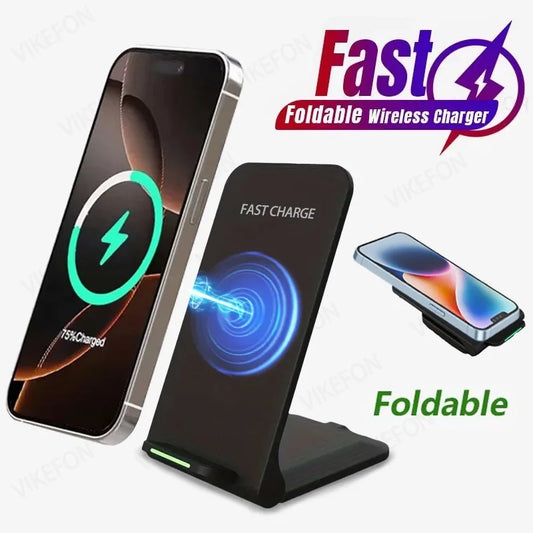30W Wireless Charger Stand Pad For iPhone 16 15 14 13 12 Pro Samsung Xiaomi Induction Fast Charging Dock Station