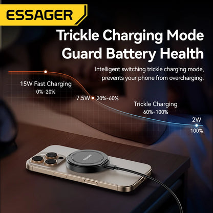 Essager 15W Magnetic Wireless Charger Pad Stand For iPhone 15 14 AirPods With USB Type C Dock Station