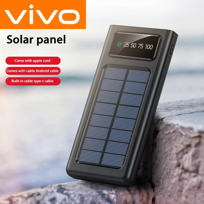 VIVO 200000mAh Solar Power Bank 3C Certification 4 In 1 LED Light Outdoor Charger Fast Charging External Battery