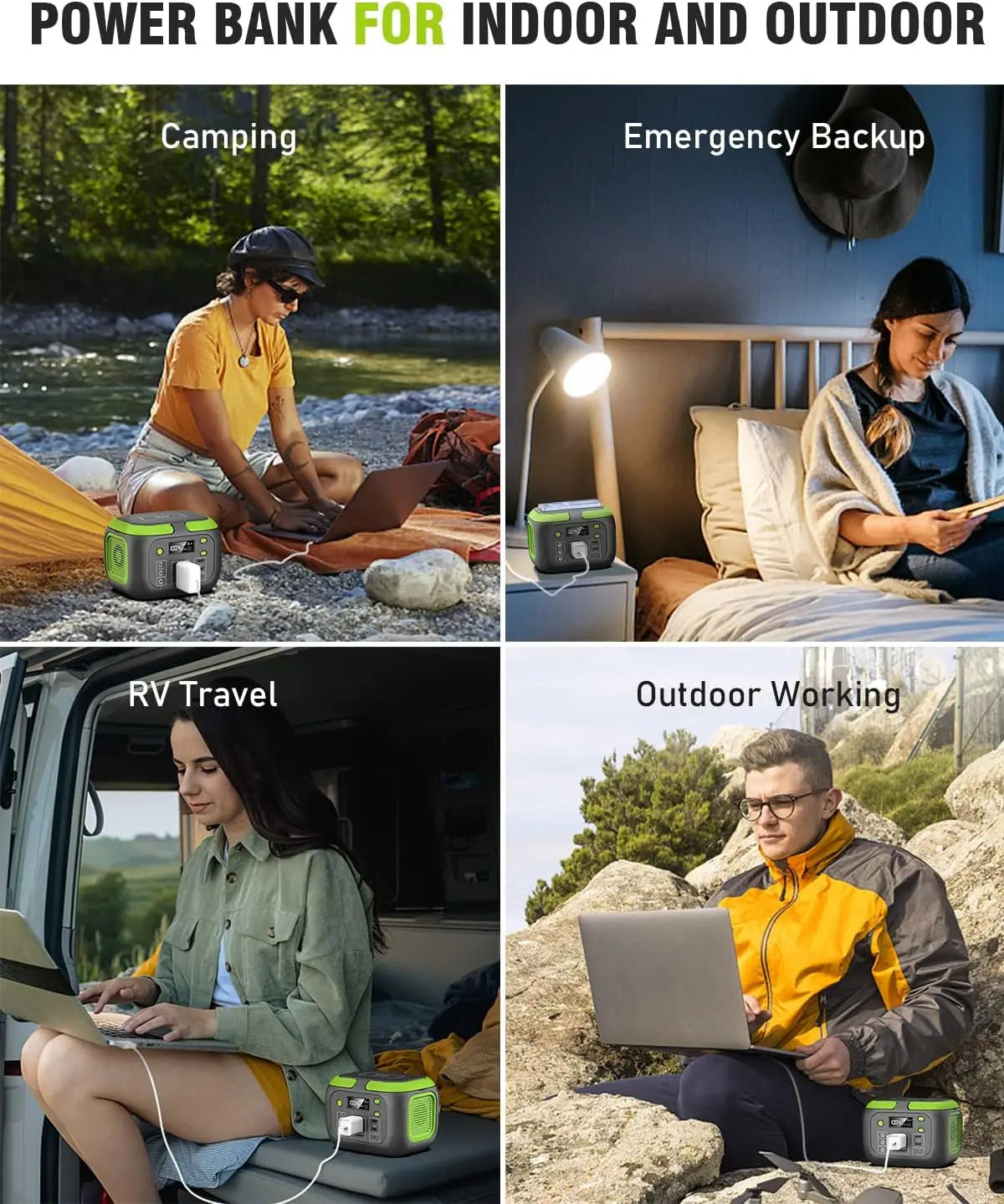 SinKeu Portable Power Station 600W 300W 200W 120W With 110V AC Outlets Solar Generator For Camping RV Home