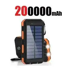 VIVO 200000mAh Waterproof Outdoor Solar Power Bank With Dual USB Charger For Camping And Travel