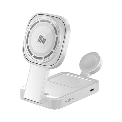 30W 3 In 1 Foldable Magnetic Wireless Fast Charging Station For iPhone 15 14 13 12 Apple Watch 8 7 6 AirPods Pro