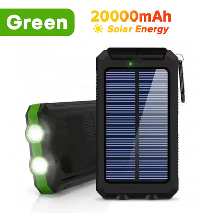 TUODES 20000mAh Solar Power Bank Capacity Waterproof Portable Charger With Solar Panel For iPhone Huawei Samsung Xiaomi