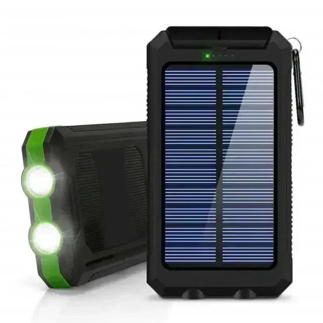 Solar Power Bank Waterproof Large Capacity External Battery Fast Charging With SOS For IPhone Samsung Xiaomi
