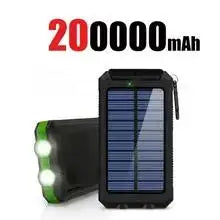 VIVO 200000mAh Waterproof Outdoor Solar Power Bank With Dual USB Charger For Camping And Travel