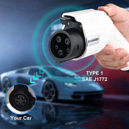 IPENGEN Type1 EV Charger Station 32A 40A 50A EVSE Wallbox With App Control 7.6kW 9.6kW 12kW IP55 ABS 5m Cable