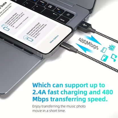 MEIHUAMEII MFi Certified 5 Pack 10ft Nylon Braided iPhone Lightning Cables Fast Charging and Data Transfer 2.4A