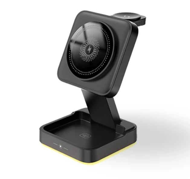 30W 3 In 1 Foldable Magnetic Wireless Fast Charging Station For iPhone 15 14 13 12 Apple Watch 8 7 6 AirPods Pro