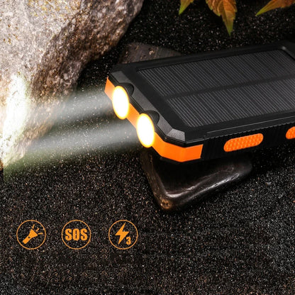 Solar Power Bank 200000mAh Portable LED Light Outdoor Waterproof External USB Charger for iPhone Samsung Xiaomi