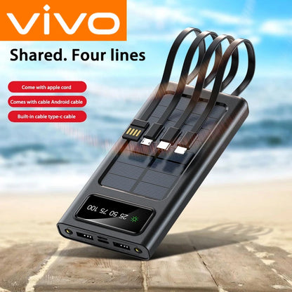 VIVO 200000mAh Solar Power Bank 3C Certification 4 In 1 LED Light Outdoor Charger Fast Charging External Battery