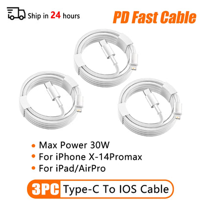 PD 60W USB C To USB C Fast Charging Cable 2M Type C For iPhone iPad Android USB C Devices Premium