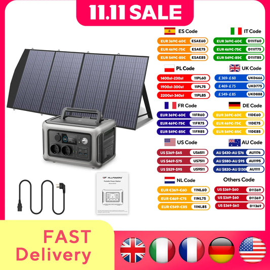 ALLPOWERS R600 Solar Generator Solar Panel 600W 299Wh LiFePO4 Portable Power Station With Solar Charger For Camping