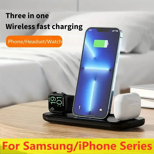 3 In 1 Fast Charging Station Pad Foldable  Charger