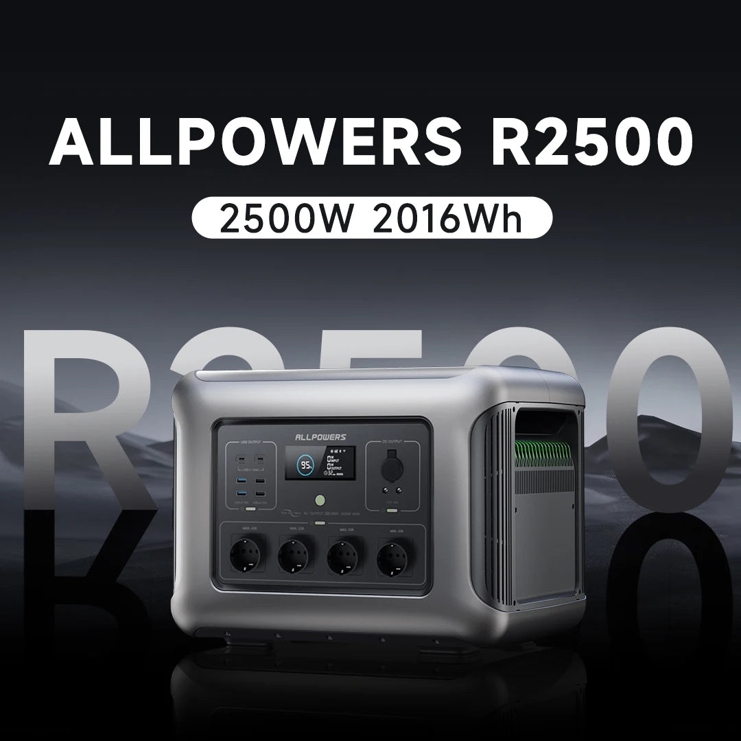 Allpowers R2500 Portable Power Station 2016Wh Expandable to 20kWh LiFePO4 Battery 2500W Emergency Home Outdoor