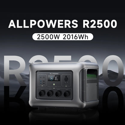 Allpowers R2500 Portable Power Station 2016Wh Expandable to 20kWh LiFePO4 Battery 2500W Emergency Home Outdoor