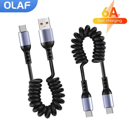 25CM To 1M Car Spring Data Cord 6A Short Fast