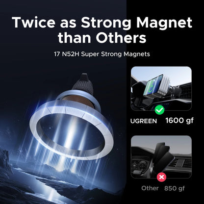 UGREEN Qi2 Magnetic Car Phone Holder Wireless Charger Stand 25W 15W For iPhone 17 16 15 Pro Max MagSafe
