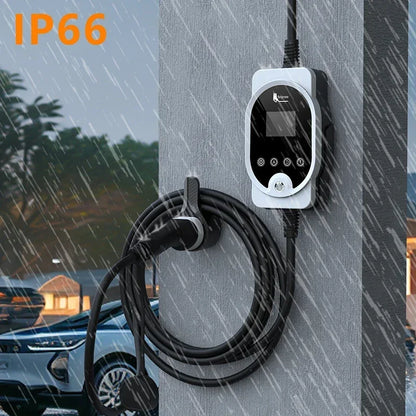 Feyree Type 2 EV Charger Wallbox 32A 1P And 3P With Smart App WiFi Control IP66 5m Cable Wall Mounted