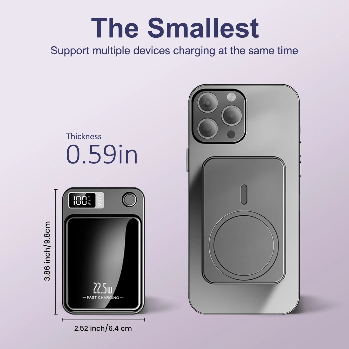 10000mAh MagSafe Wireless Power Bank With PD 22W Fast Charging For iPhone 15 14 13 12 Pro Max AirPods 3 2