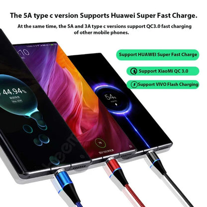 5A Magnetic USB Type C Cable SFC 3A Fast Charge