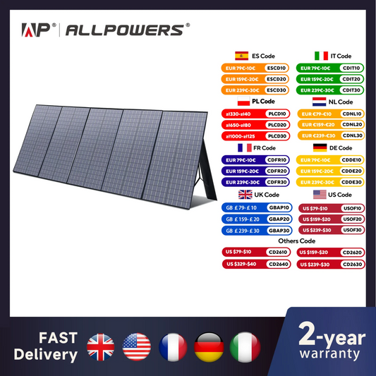 ALLPOWERS Foldable Solar Panel 400W 200W 140W 100W 60W Charger - 