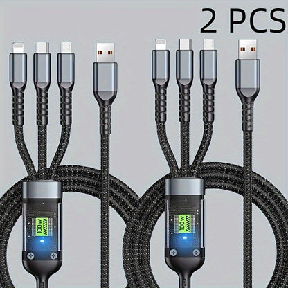 2pcs 3-in-1 Fast Charging Cable Bundle