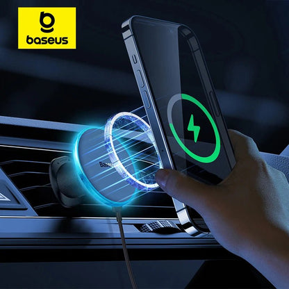 Baseus Magnetic Wireless Charger Car Phone Holder 15W Fast Charging - 