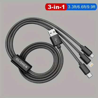 3-in-1 Fast Charging USB Cable For all Smartphones