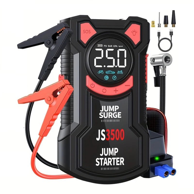 Car Jump Starter Air Compressor With Power Bank Portable - 